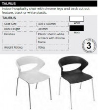 Taurus Chair Range And Specifications